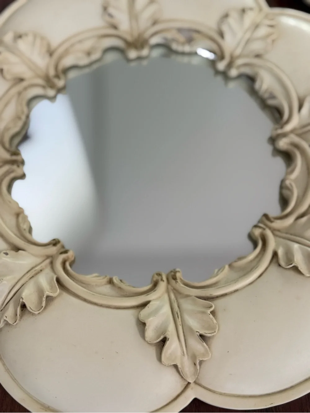 2-Vintage Ornate Wall Mirrors French Country Accent Shabby Cottage Resin 14